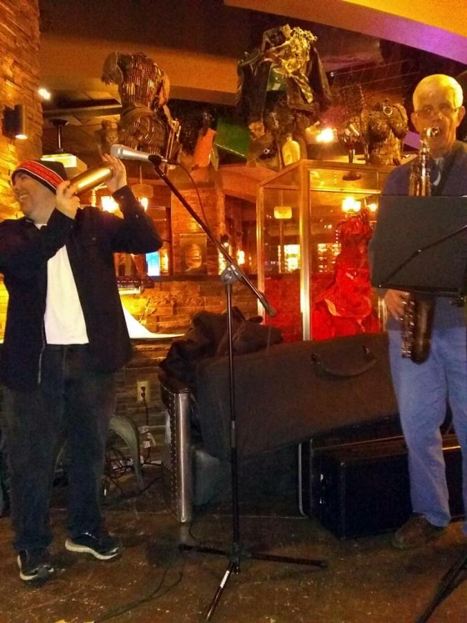 Sal singing at Mad Rex